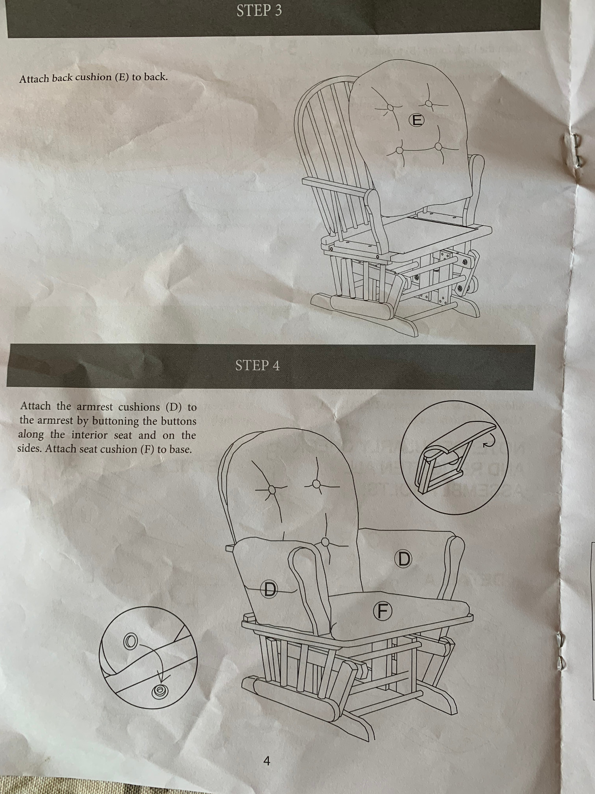 35/mo Finance REJOICE HOME Atoll Glider with Ottoman, Espresso/Beige