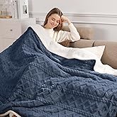 Electric Blanket Twin Heated Blanket 62''X84'' with 5 Heating Levels & 10 Hours Auto Off, ETL & FCC Certification Sherpa Heating Blanket for Home Office Use, Machine Washable, Great Gift(Navy Blue)