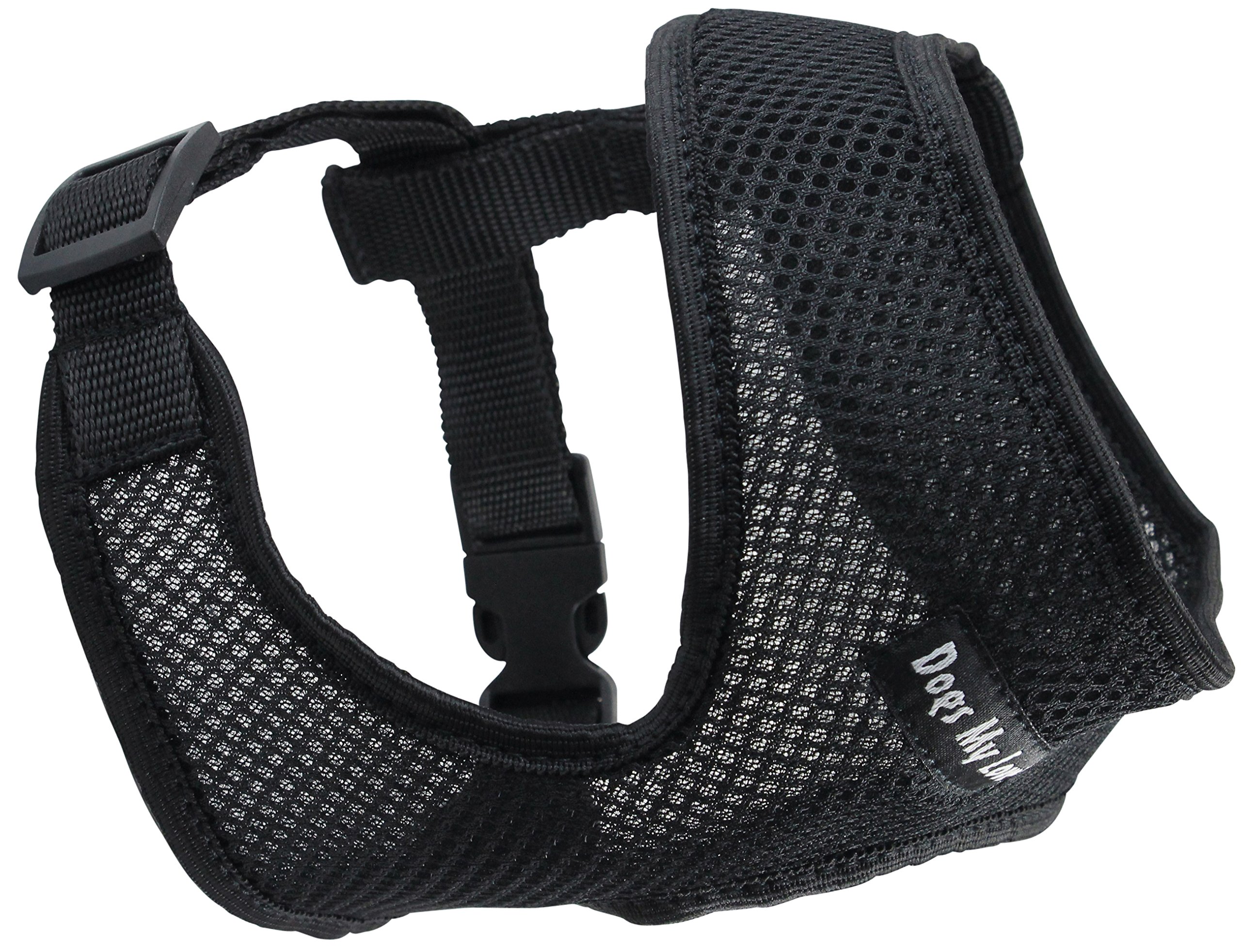 Dogs My Love Soft Mesh Walking Harness for Dogs and Puppies 6 Sizes Black (S (Neck Max: 11"; Chest Girth: 13"-18"))