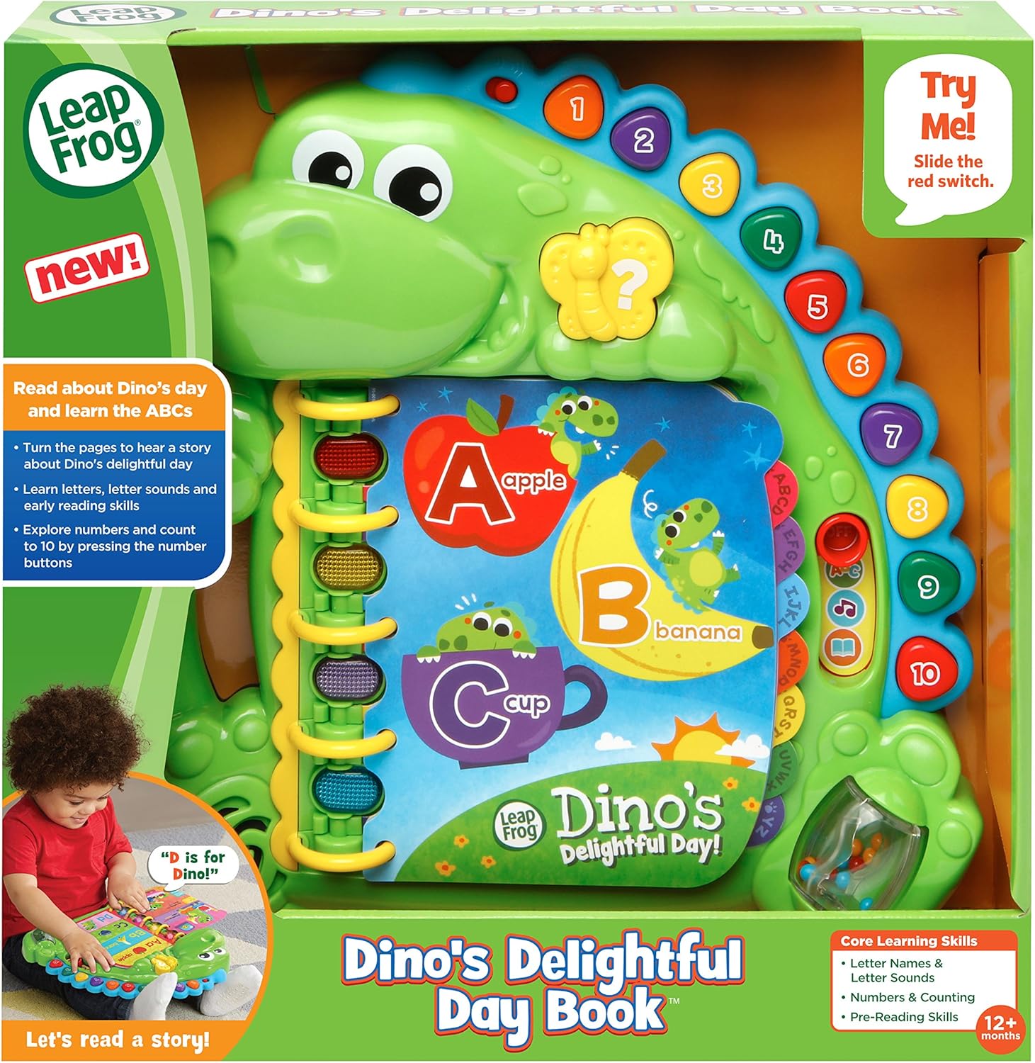 LeapFrog Dino's Delightful Day Alphabet Book, Green: Toys & Games