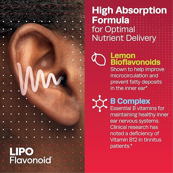 LIPO FLAVONOID PLUS, TINNITUS RELIEF FOR RINGING EARS, OTC FLAVONOID EAR HEALTH VITAMINS, BIOFLAVONOIDS & VITAMIN C, 100 CAPLETS