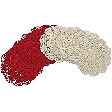 DODOGA 12pcs Doilies Cloth Lace Crochet Doilies Doilies for Tables Placemats for Kitchen Coasters Doilies Round 8 Inch Handma