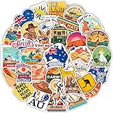100Pcs Australia Stickers for Luggage, Water Bottle - Australian Stickers and Decals- Australia Party Supplies - Gift for Women & Men