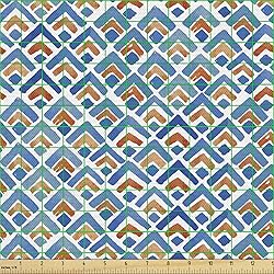 Ambesonne Japanese Fabric by The Yard, Geometric