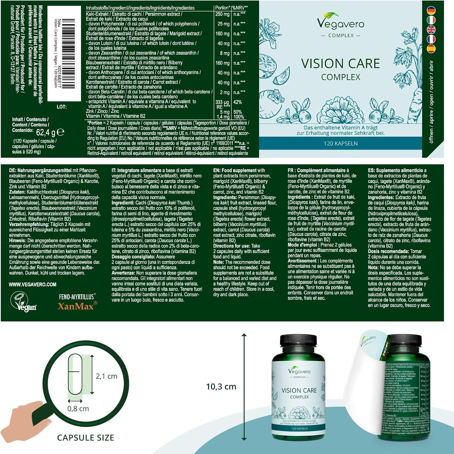 Vegavero Eye Vitamins Supplements, 120 count (Pack of 1) - Image 3