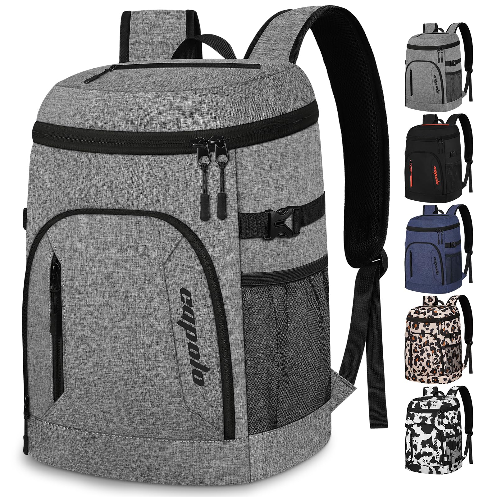 Capolo Cooler Backpack 30/45 Cans, Insulated Thermal Bag Beverage Soft Cooler Lunch Camping Travel Picnic Hiking for Men Women