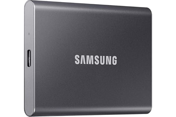 Samsung T7 Portable SSD 1TB Titan Gray, USB 3.2 Gen 2, Up to 1,050MB/s | Reliable External Solid State Drive Storage for Gaming, Students, Professionals (MU-PC1T0T/AM)