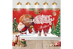 Tokcousun Merry Christmas Banner , Large 72×45 Inch Christmas Backdrop for Christmas Decorations Merry Christmas Backdrop Christmas Wall Banner for Merry Christmas Xmas Holiday Kids Party Decorations ﻿ ﻿