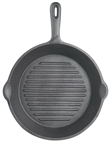 Kitchen Craft KCCIRD Clearview - Sartén Parrilla Redonda de Hierro Fundido (24 cm)