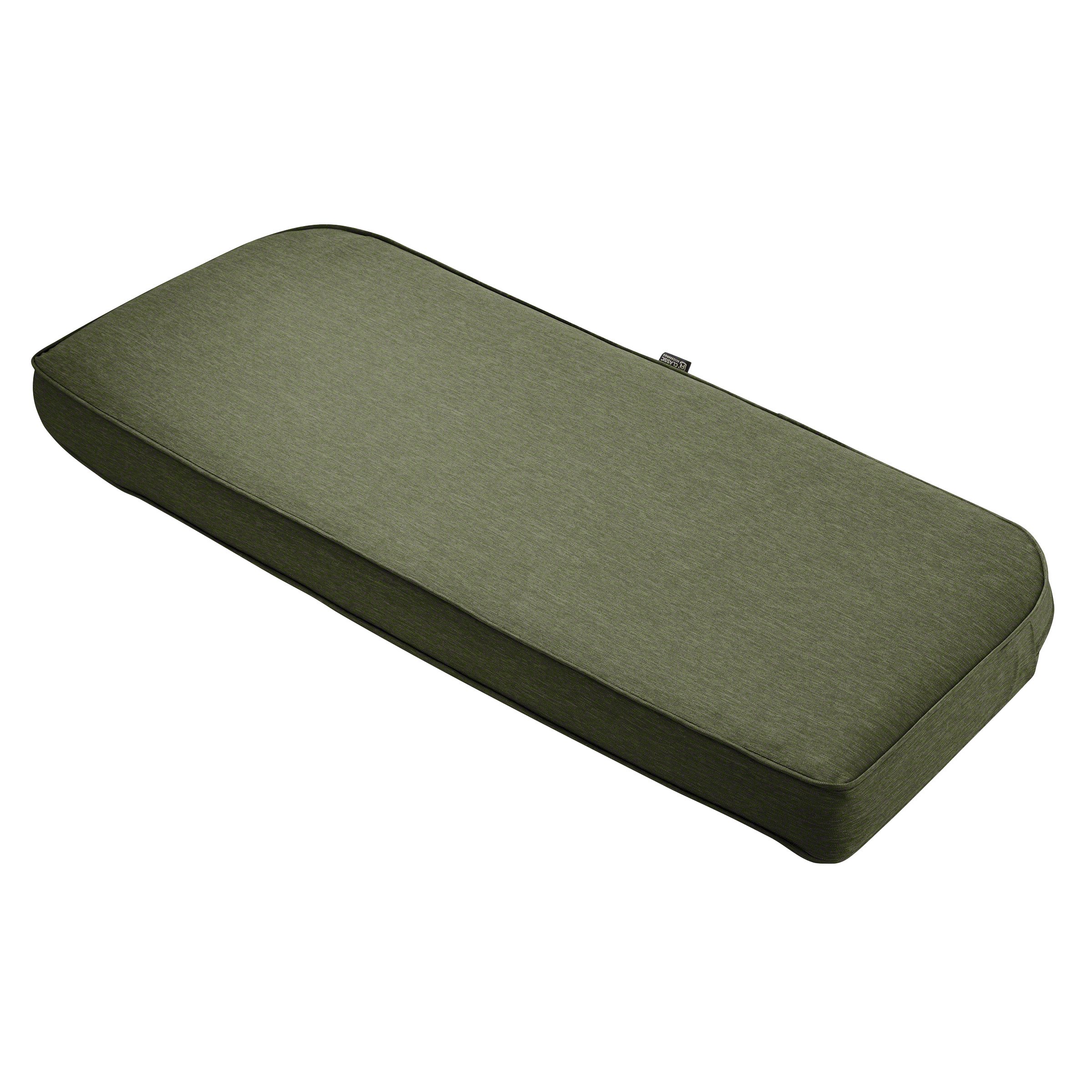 Classic Accessories Montlake FadeSafe Water-Resistant 41 x 18 x 3 Inch Contoured Outdoor Bench Cushion, Heather Fern Image