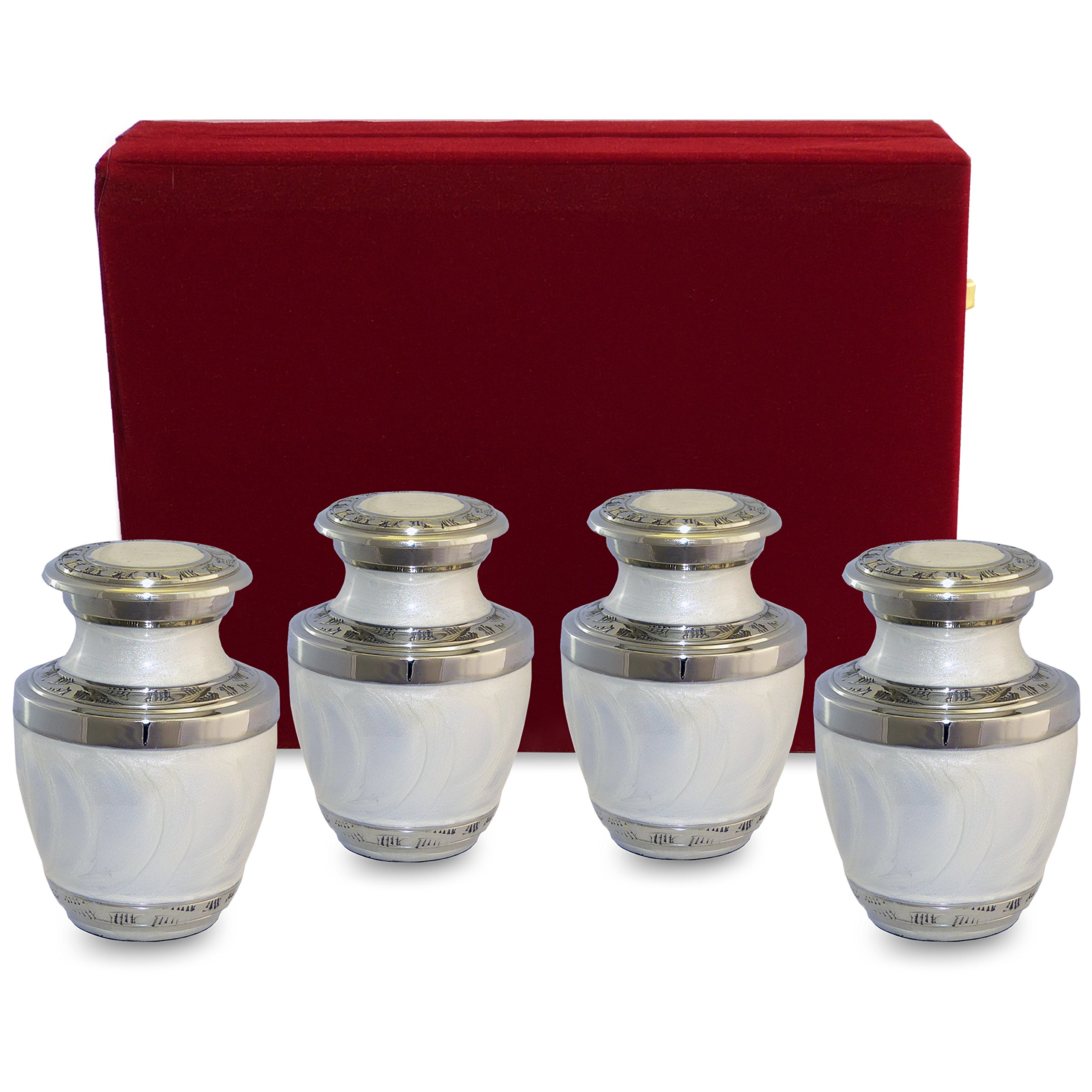 Silver funeral urn by Liliane Memorials Cremation urn for