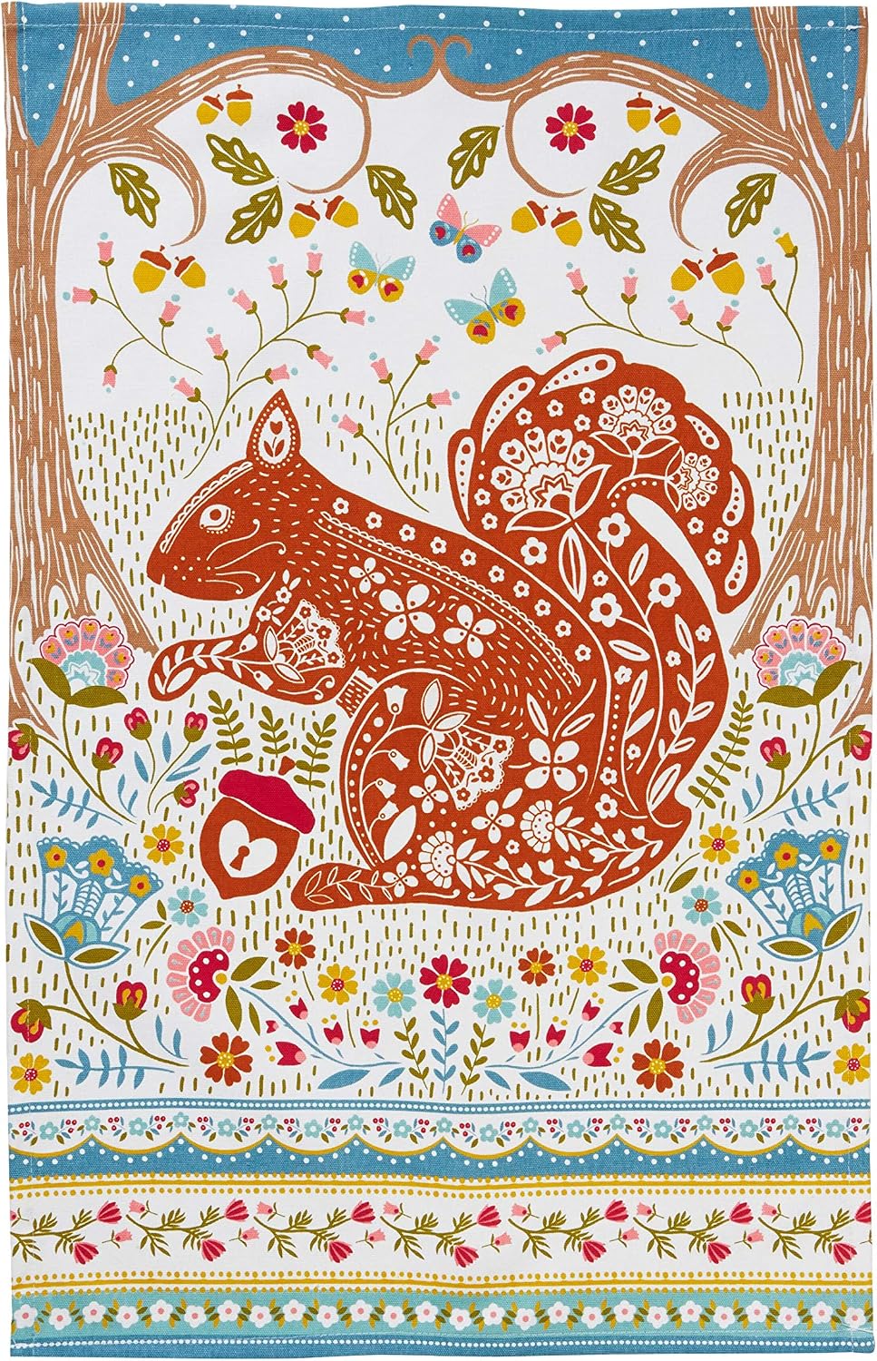 Woodland Squirrel Tea Towel, Brown