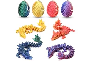 RCARQMU 4PCS 3D Printed Dragon Eggs with Dragon Inside, Surprise Stuffed Animals Fidget Toys for Girls Boys, Small Dinosaur Eggs, Stocking Stuffers for Kids, Christmas Decorations Gifts for Teens Party Favors