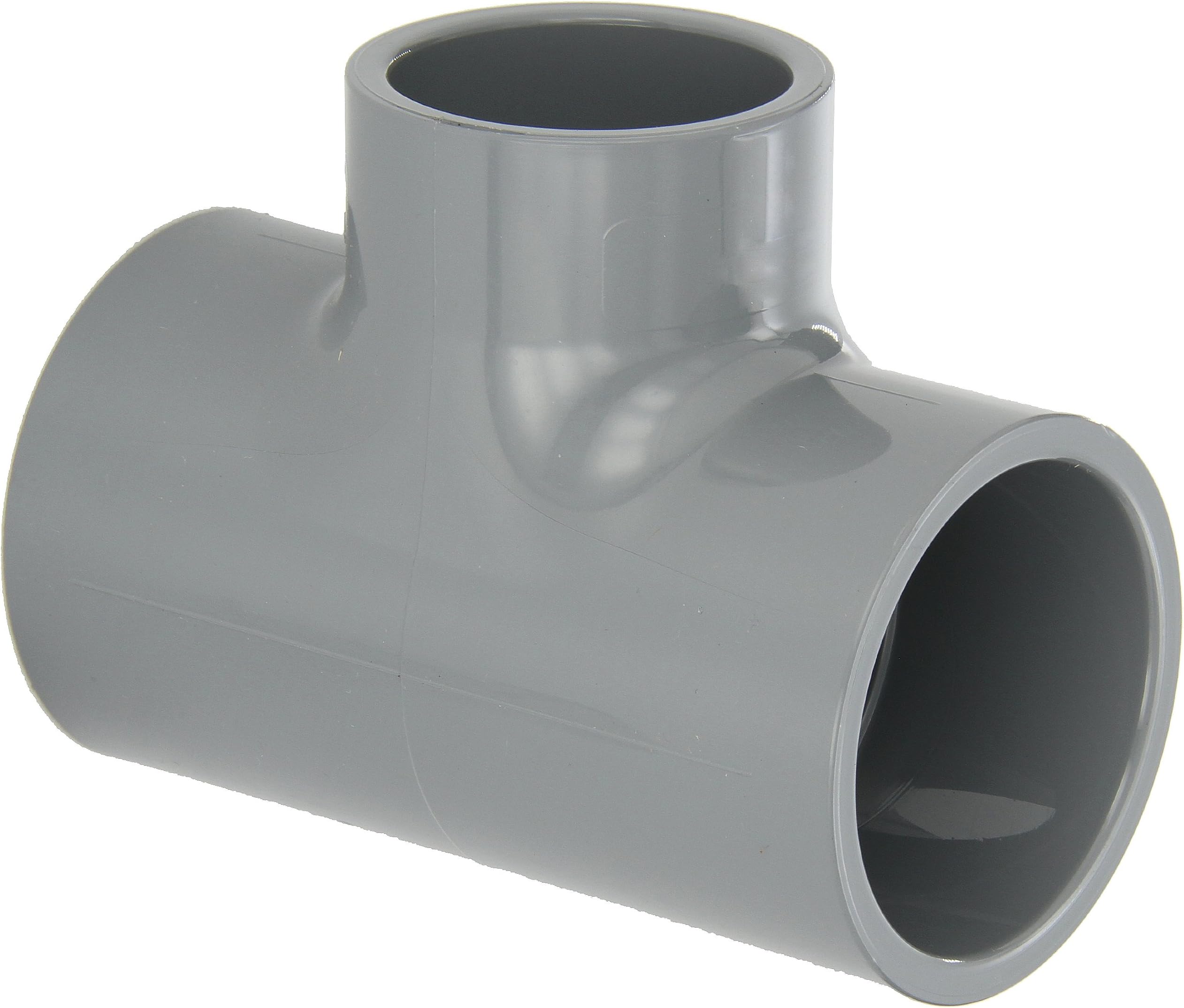 GF Piping Systems CPVC Pipe Fitting, Reducing Tee, Schedule 80, Gray, 2" x 2" x 1-1/2" Slip Socket