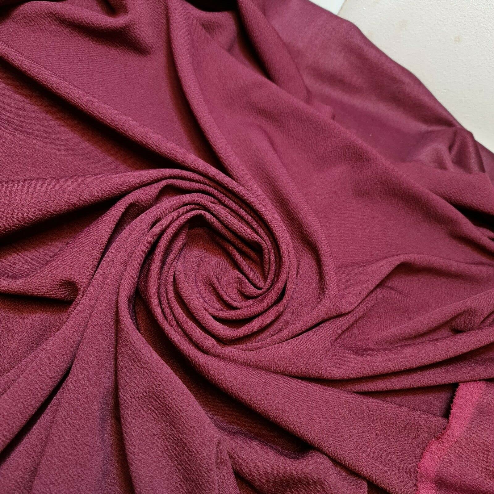 Plain Scuba/Crepe Jersey Stretch Spandex Dress Fabric Material 58" Wide (Burgundy)