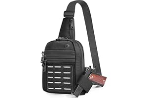 MOZETO Conceal Carry Bag for Men, Tactical Gun Sling Bag Mens Over the Shoulder Bags Concealed Carry Crossbody Bag