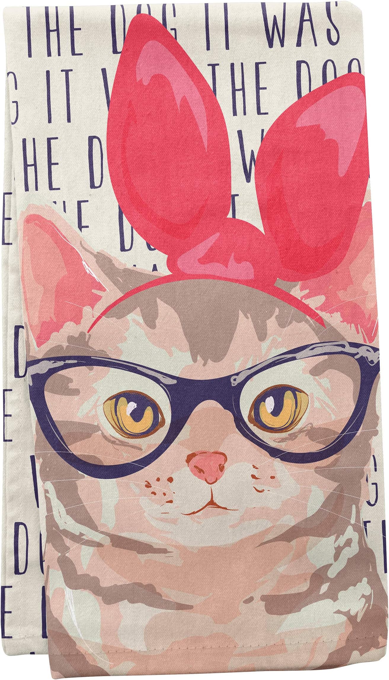 Wit Gifts WT103827 Tea Towel, Cat