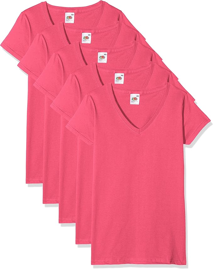 Pack Da 5 T-Shirt Fruit Of The Loom Donna - 100% Cotone, Magliette Basic E Comfortevoli - Foto 9