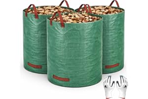Gardzen 3-Pack 72 Gallons Garden Bag - Reuseable Heavy Duty Gardening Bags, Lawn Pool Garden Leaf Waste Bag