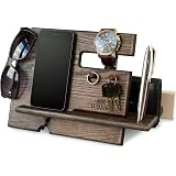 Docking Station In Legno Per Telefono - Organizzatore Da Scrivania Multifunzione Regalo Uomo Compleanno Papà - 3