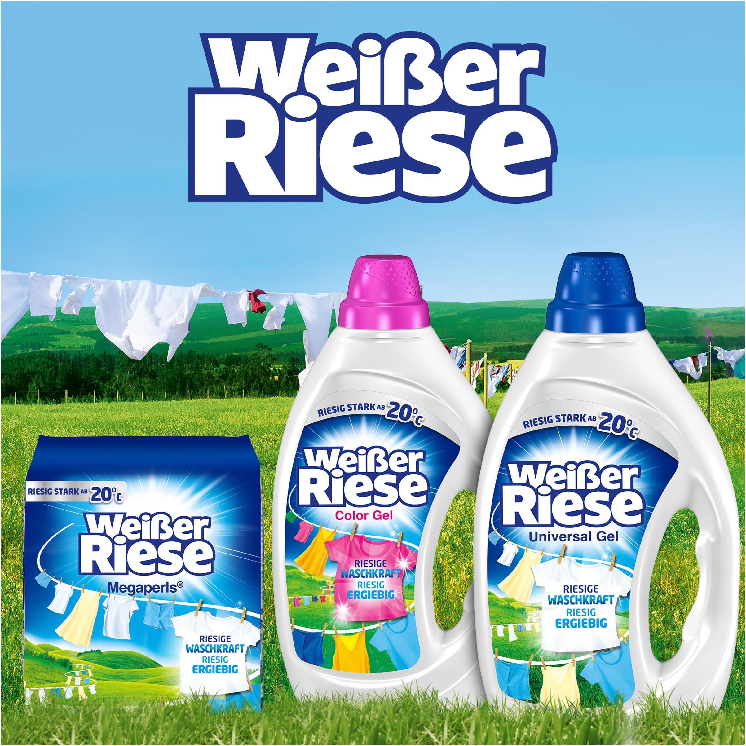 Weißer Riese Color Gel (100 Waschladungen), riesig ergiebiges Color Waschmittel mit riesiger Waschkraft ab 20 °C sorgt für strahlend saubere Wäsche, 100% recycelbar 5