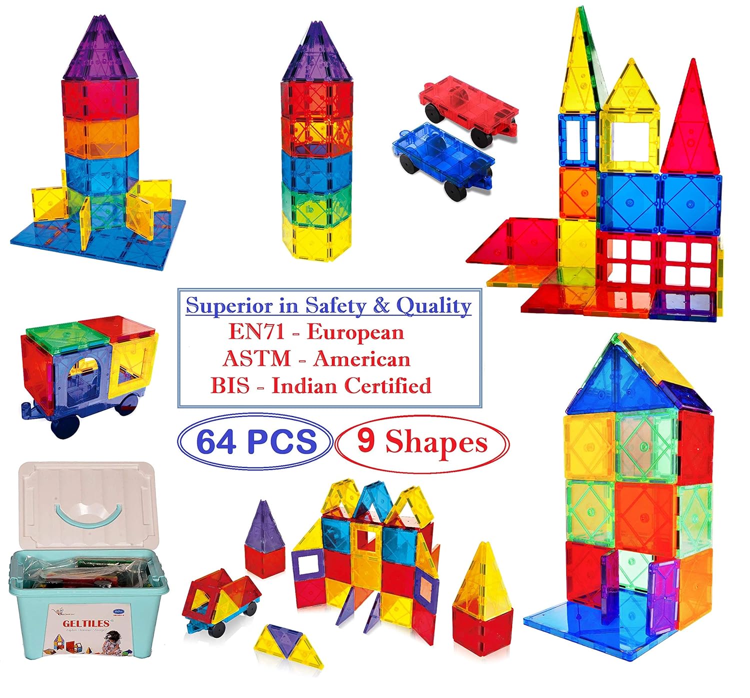 Buy GIFT EQUALS LOVE Magnetic Tiles 64 