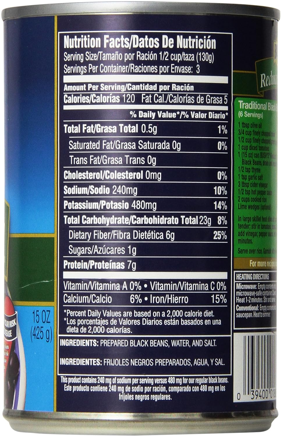 Bushs Low Sodium Black Beans Nutrition Runners High Nutrition