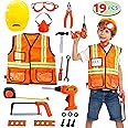 JOYIN Construction Worker Costume Role Play Tool Toys Set for 3-6 Years Old Kids, Great Educational Toy Gift for Halloween Ch