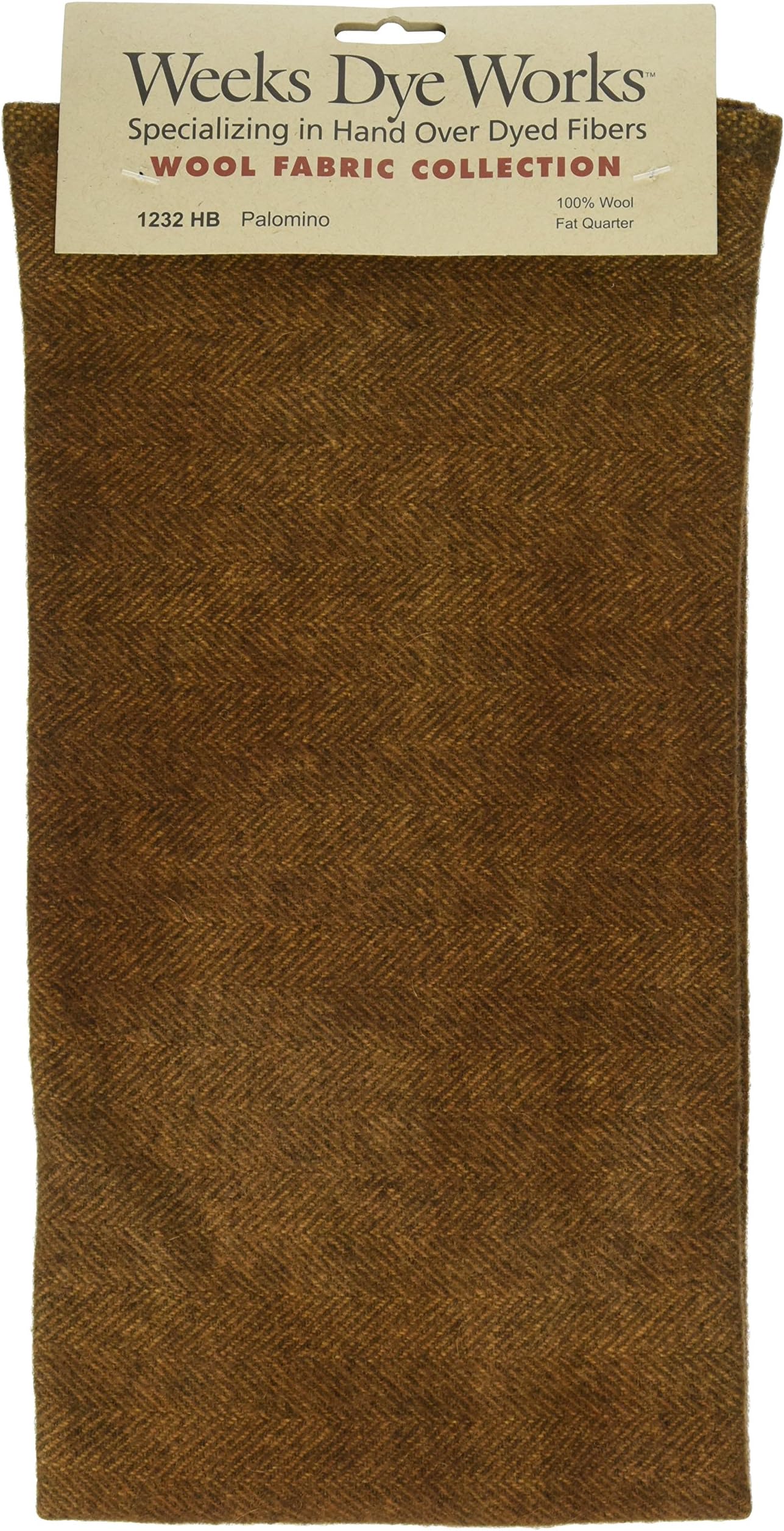 Weeks Dye Works Wool Fat Quarter Herringbone Fabric, 16" by 26", Palomino
