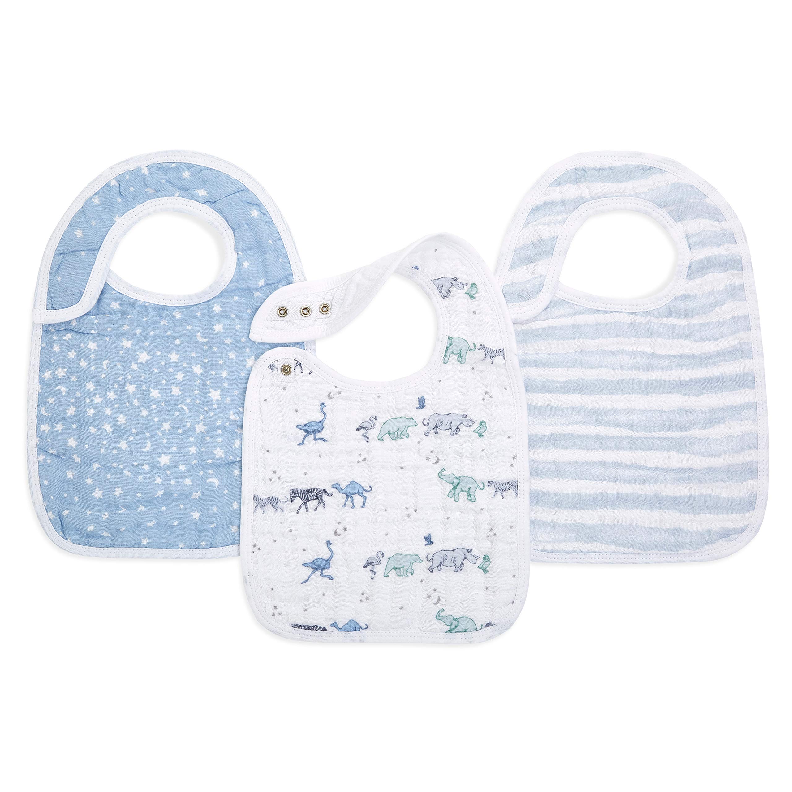 aden + anais™ snap bibs 3 pack cotton muslin jungle jam (Rising star)