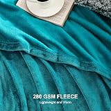 EHEYCIGA Double Size Fleece Blanket 150x200cm Teal Soft Throw for Sofa Bed view 3