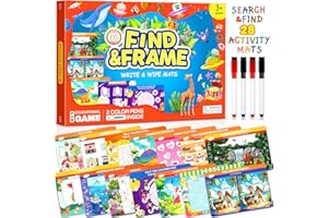 OHARLOBE Search and Find Books for Kids 3-5, Reusable Preschool Learning Activities, Perfect Road Trip Essentials, Educational Toys, 28 PCS Busy Books for 3 4 5 6 Year Old Boys Girl Christmas Birthday Gifts