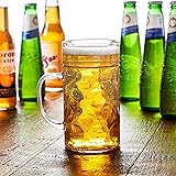 bar@drinkstuff Plastic Beer Stein – CE-Lined 1 Pint (568 ml) German-Style Handled Tankard, Rigid Polystyrene, Dimpled Finish – Traditional Festival & Pub Draught Service