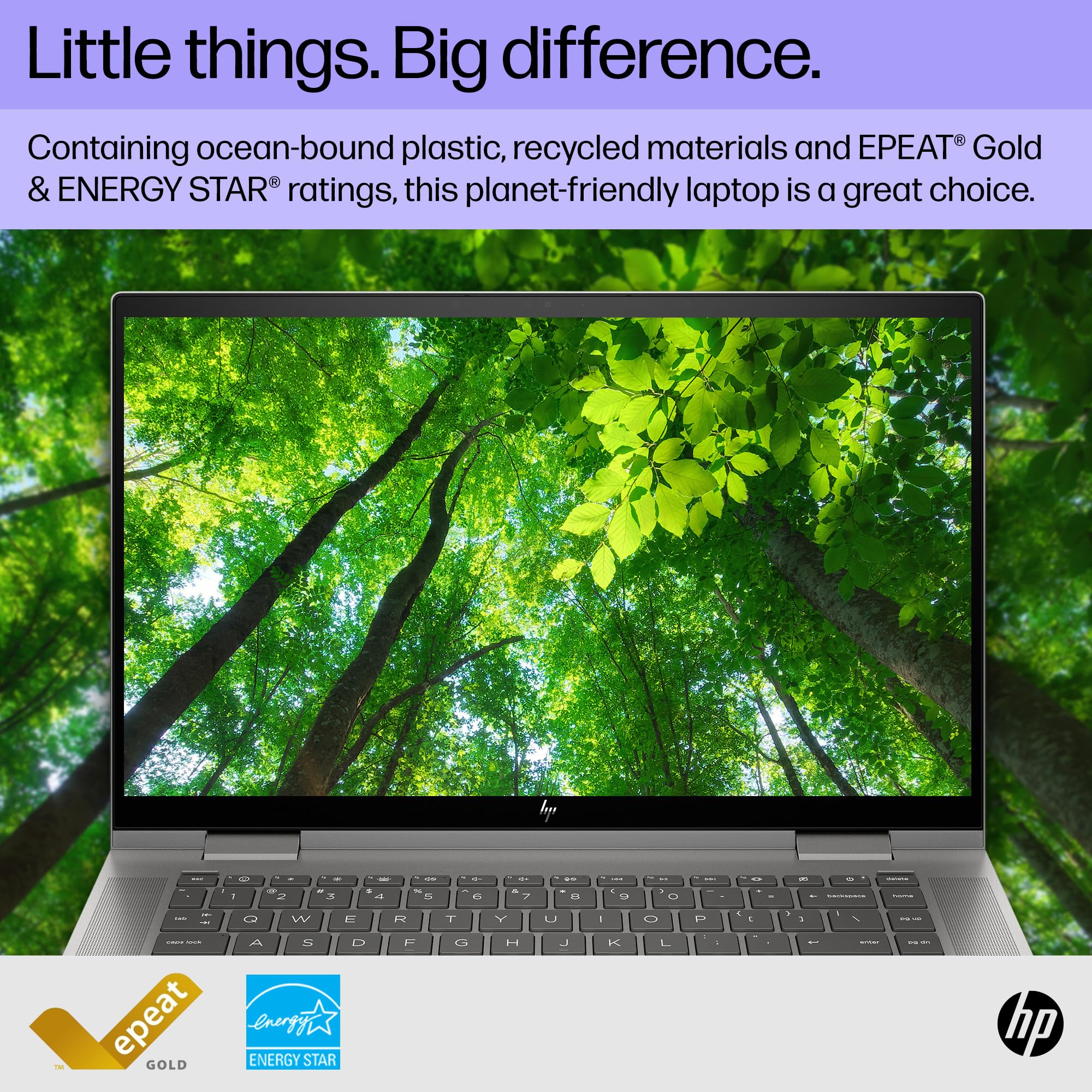 HP ENVY x360 15 inch Laptop, FHD Touch Display, Intel Evo powered by 13th Gen Intel Core i7-1355U, 8 GB RAM, 512 GB SSD, Intel Iris Xe Graphics, Windows 11 Home, 15-ew1010nr (2023), silver