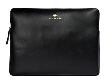 CROSS Concordia Unisex Genuine Leather Laptop Sleeve/Folio - Black (AC1101298)