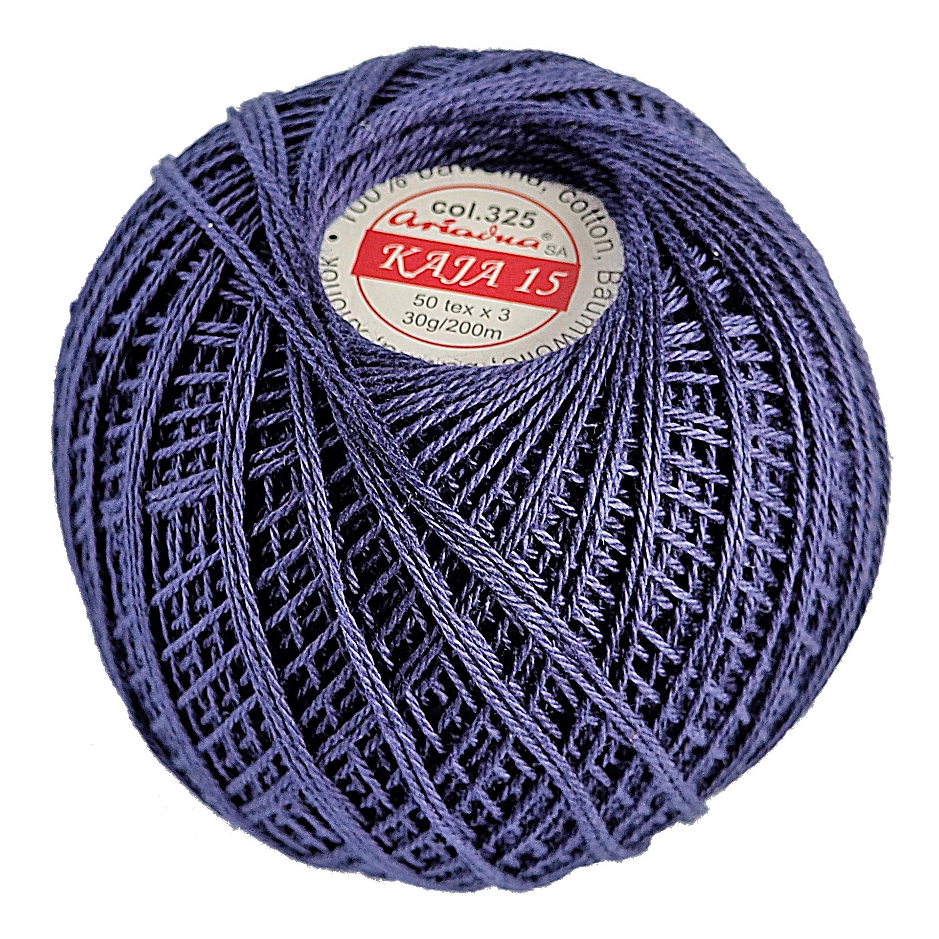 Cotton Crochet Yarn Double Mercerized Thread 220yd/200m Ball 1.05oz/30g Knitting Tatting Emroidery Size 15 (Oxford Blue (325)
