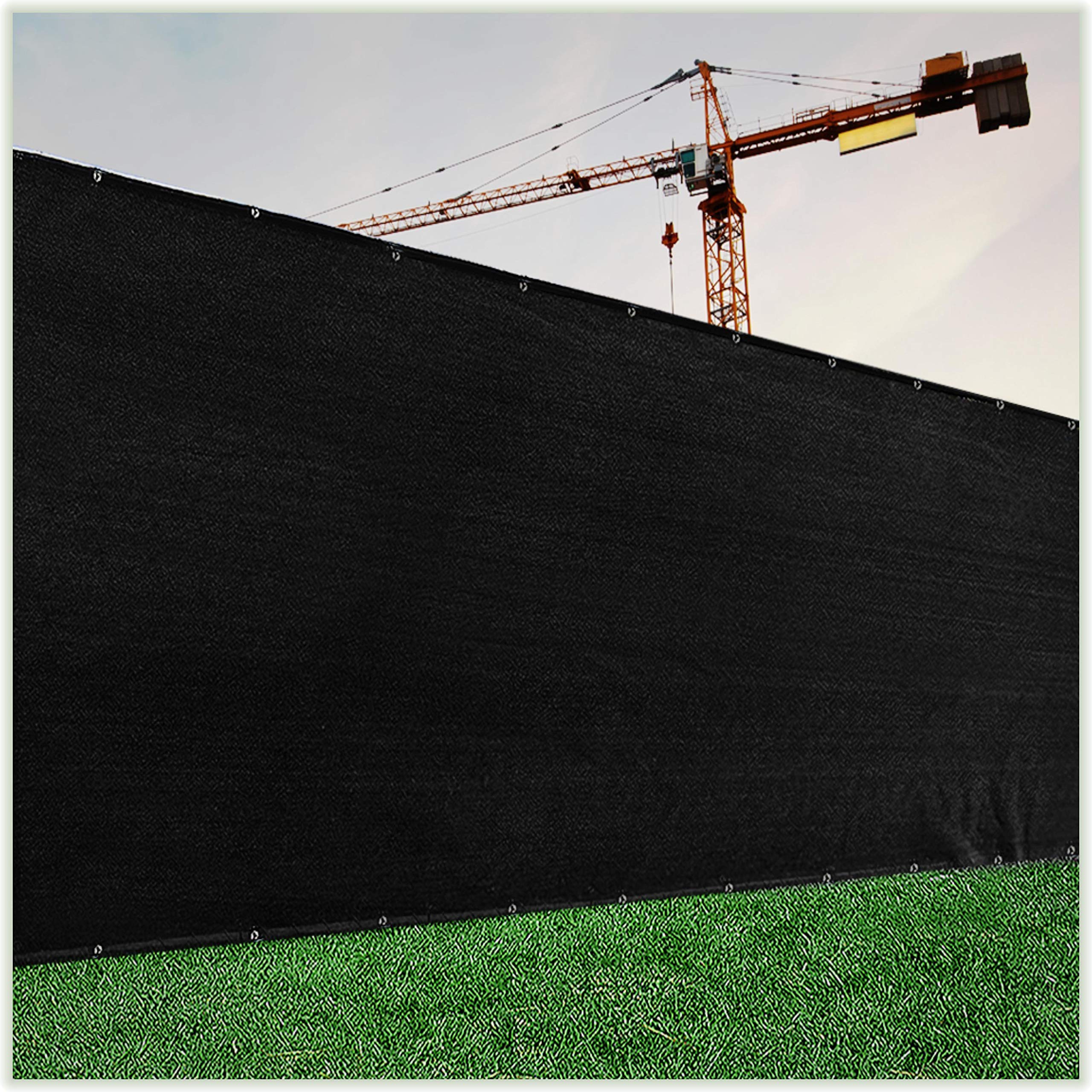 ColourTree Customized Size Fence Screen Privacy Screen Black 6' x 41’ - Commercial Grade 170 GSM - H