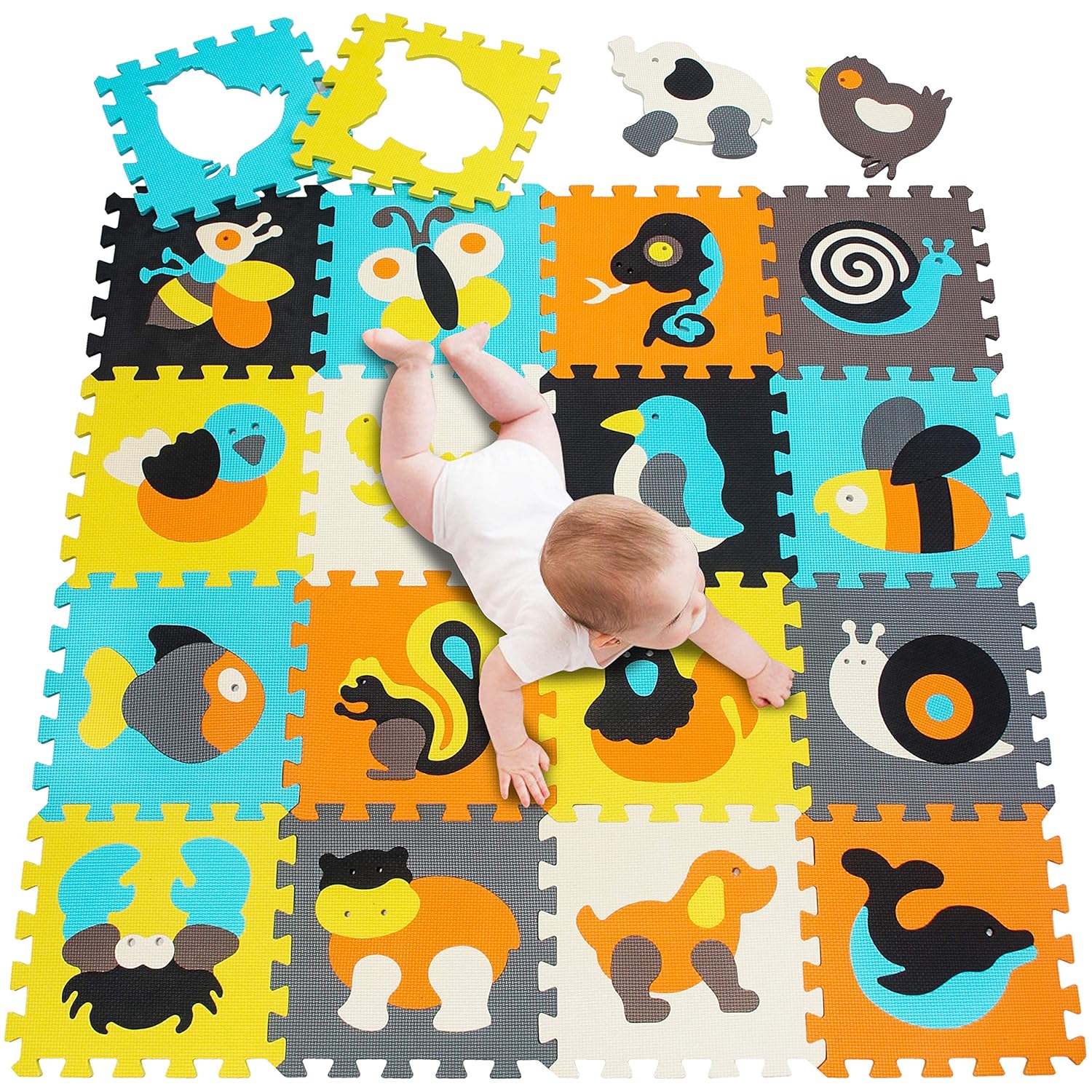 Puzzle de Espuma entrelazada|Alfombrilla de Juegos para niños Segura