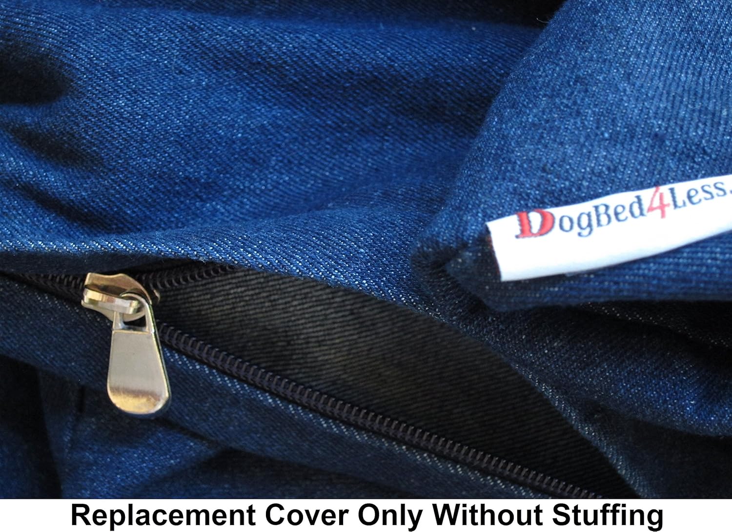 Dogbed4less 40X35X4 Inches Blue Color Durable Denim Jean Dog Pet Bed External Zipper Cover - Replacement Cover only : Pet Supplies