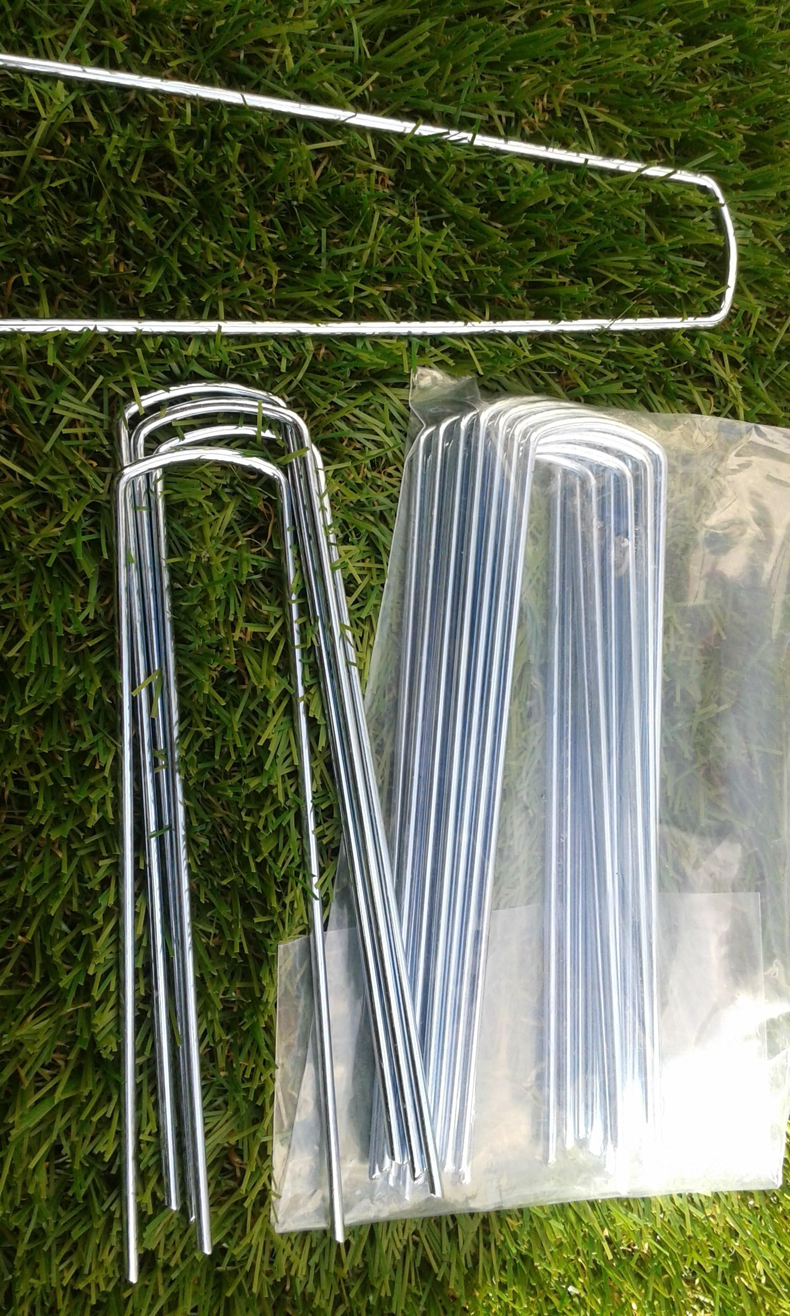 Artificial Grass Turf U Pins Galvanised Metal Pegs Mesh Mat Staples X20