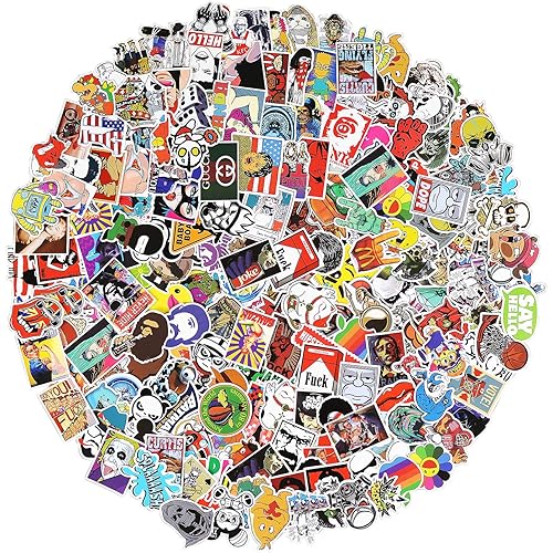 Stickers 500 pcs, Laptop Stickers Car Motorcycle Bicycle Luggage Decal Graffiti Patches Skateboard Stickers for Laptop - No-Duplicate Sticker Pack