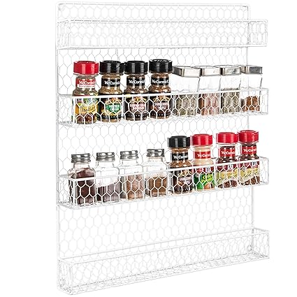 Buy White 4 Tier White Country Rustic Chicken Wire Pantry