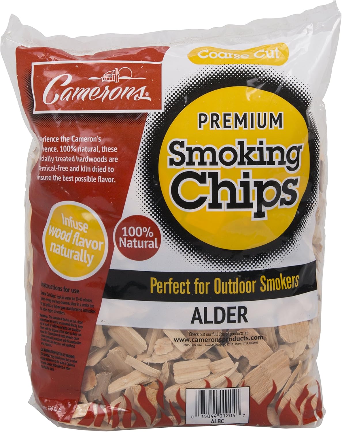 Smoking Chips - (Hickory) - 260 cu. in. (0.004m³) - Kiln Dried, Natural Coarse Wood Smoker Chunks - 2 Pound Bag Barbecue Chips : Smoker Chips : Garden & Outdoor