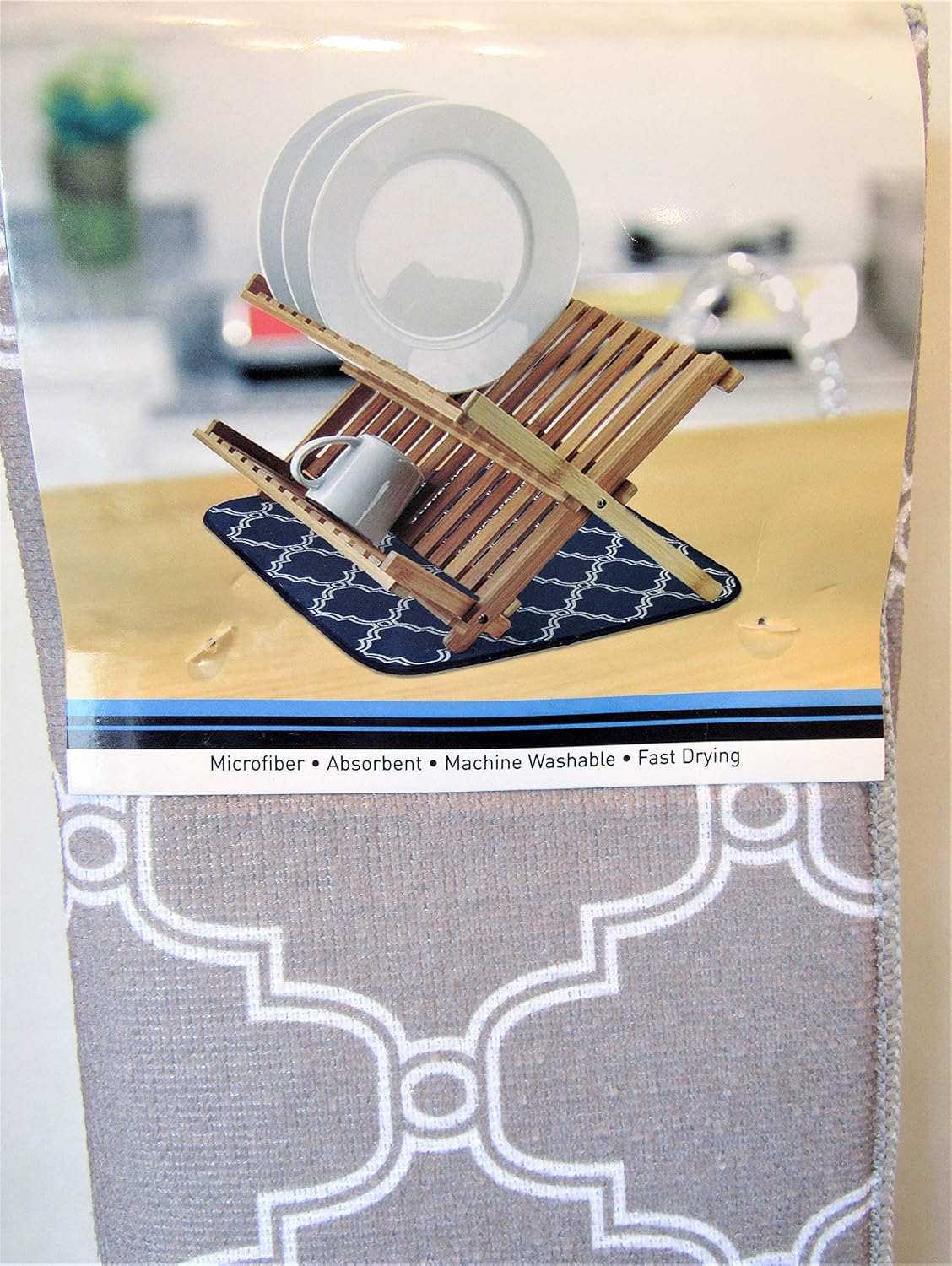 Reversible Absorbent Microfiber Dish Drying Mat Pad 15" x 20" Kitchen