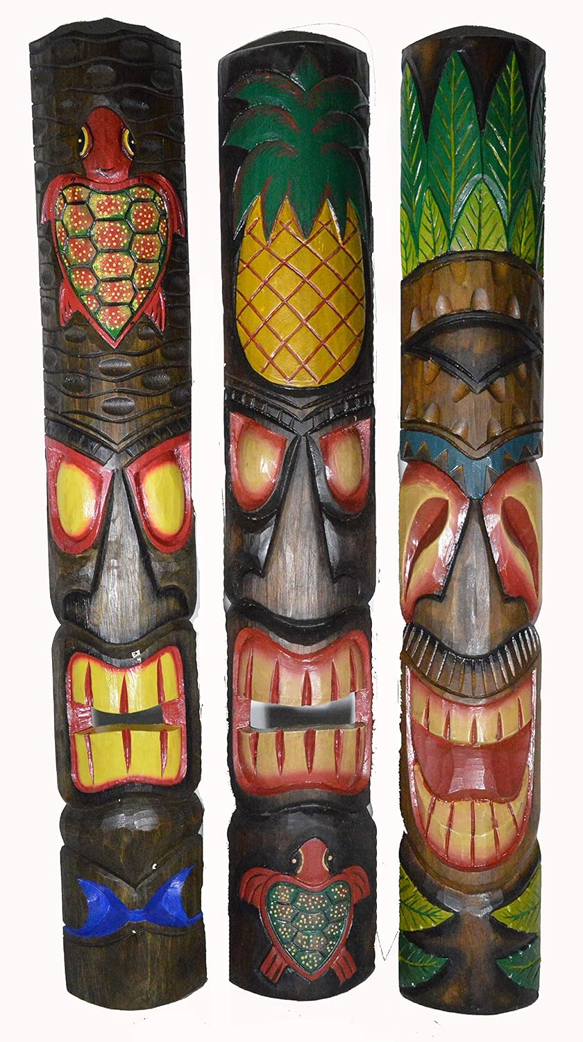 Tribal Tiki Wood Wall Mask Patio Tropical Bar Decor 20 Man Cave