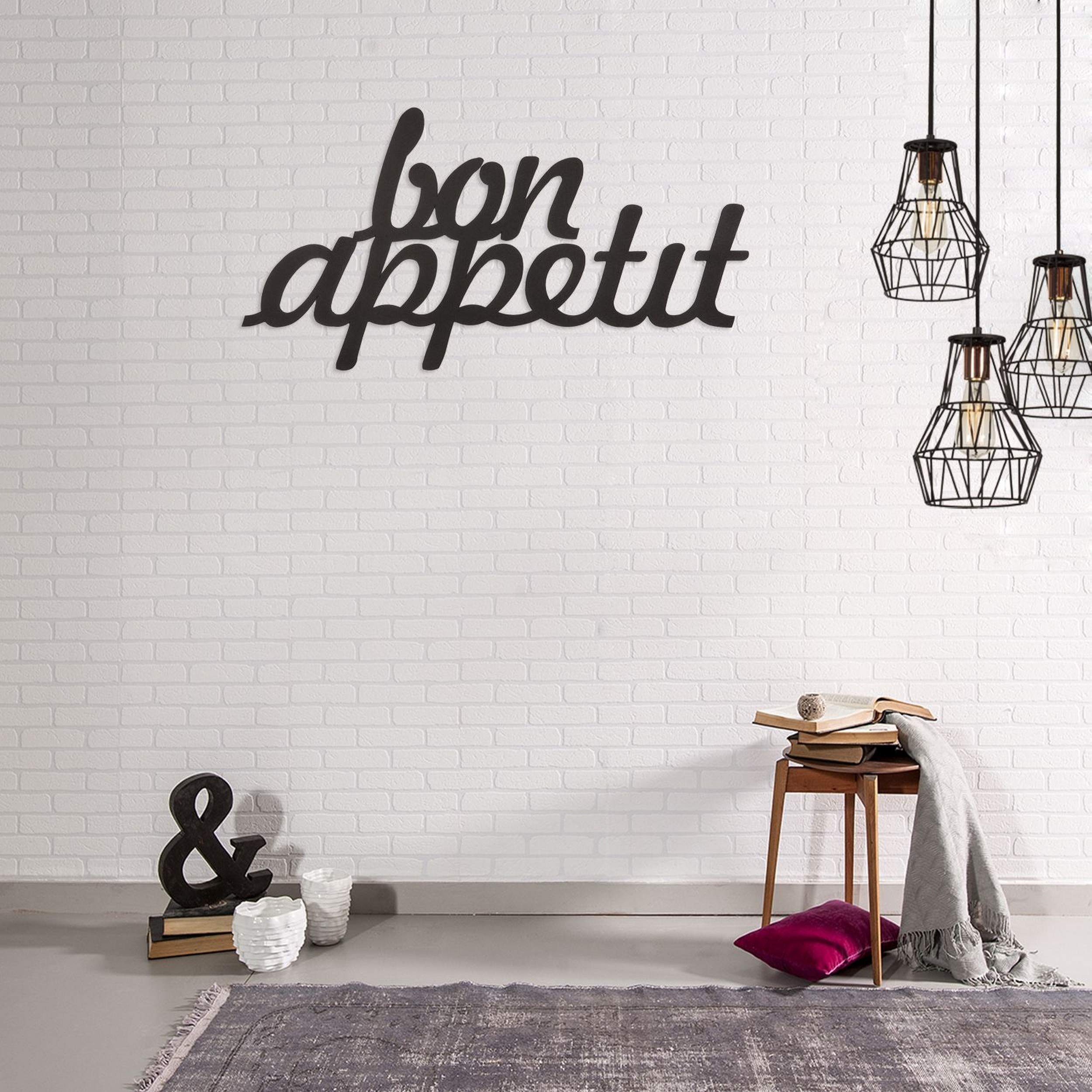 Homemania Wall Decoration, Steel, Black, 50 x 0.15 x 30 cm