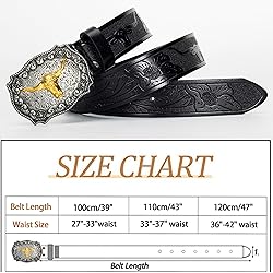 XuoAz Western Cowboy PU Leather Belts - Men Women