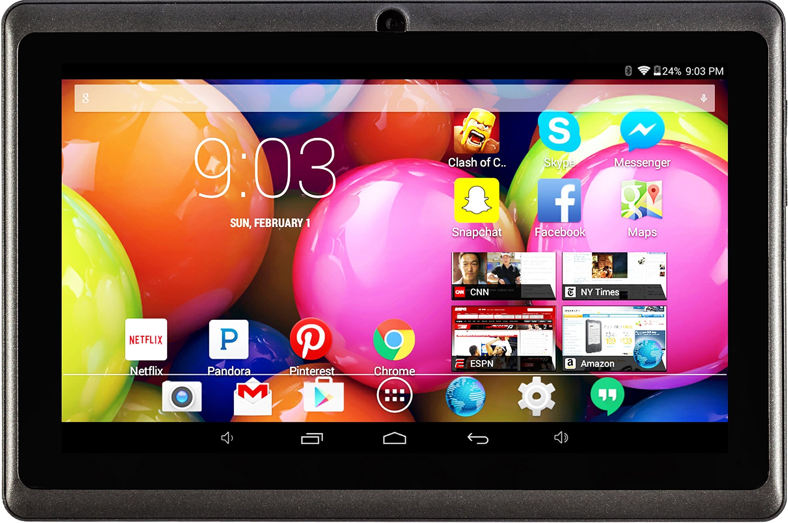 DeerBrook DB+ 7" Quad Core Tablet 8GB- HD 1024x600 Display, Bluetooth, Dual Camera, Google Android 4.4 KitKat, WiFi, Google Play Pre-Installed, 3D Gaming Support (Storm Black)