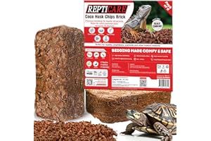 GRO-MED ReptiCare Coco Chips Brick 6 Pack, upto 7Q Each- Organic Coconut chips Substrate for Reptiles, Bearded Dragons, Ball Pythons, Tarantulas, Hermit Crabs, Turtles, Tortoises, Snake and Gecko Bedding