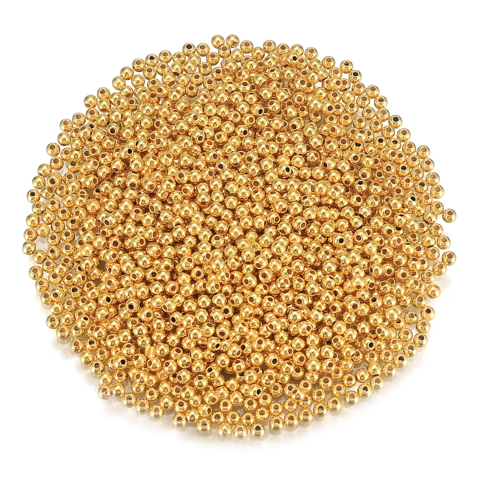 About 4000 Pcs Gold Spacer Round Beads, 4mm Smooth Loose Balls for DIY Craft Bracelet Necklace Jewelry Making Supplies — image 1